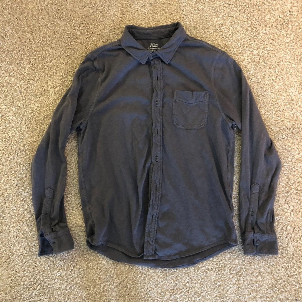 J. Crew Garment-dyed Button Front Size M Grey
